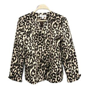 Danillo Stefani Women Jacket Blazer Suit Size 8 Brown Camo Leopard Animal Gothic